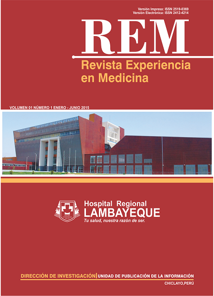 					Ver Vol. 1 Núm. 1 (2015): Revista Experiencia en Medicina - Hospital Regional Lambayeque
				
