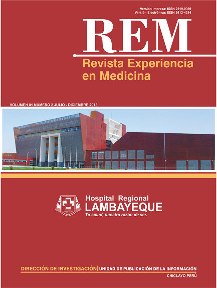 					Ver Vol. 1 Núm. 2 (2015): Revista Experiencia en Medicina del Hospital Regional Lambayeque
				