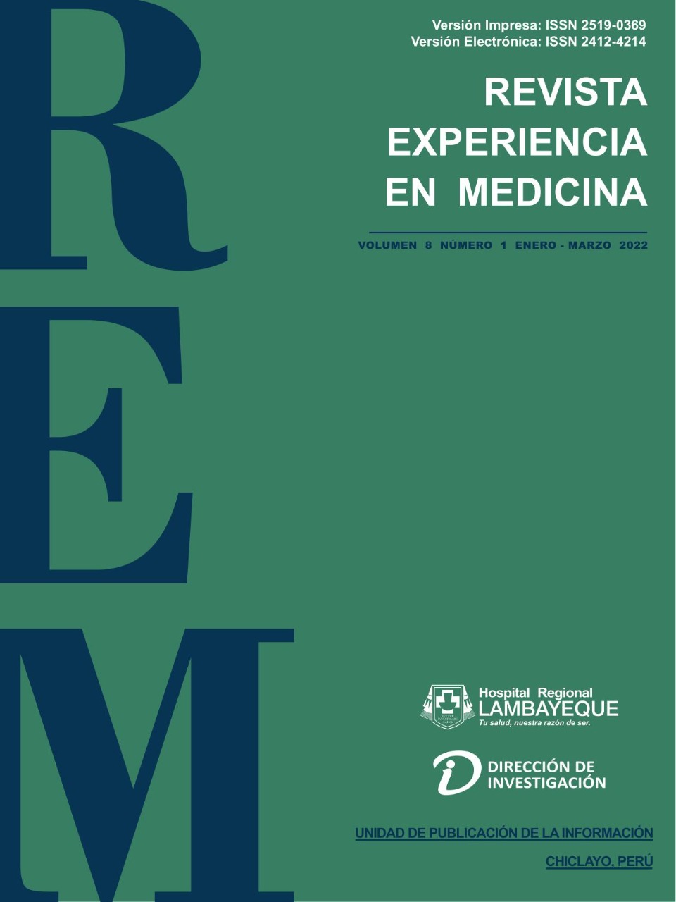 					Ver Vol. 8 Núm. 1 (2022): Revista Experiencia en Medicina del Hospital Regional Lambayeque
				